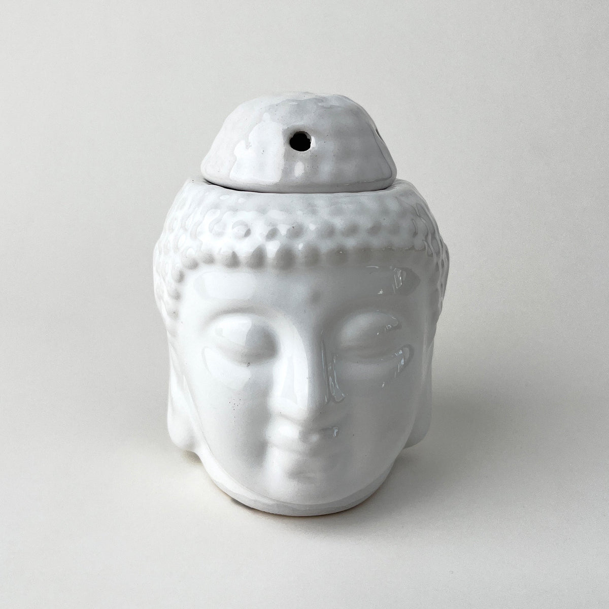 Beyaz Seramik El Yapımı Buddha Buhurdanlık