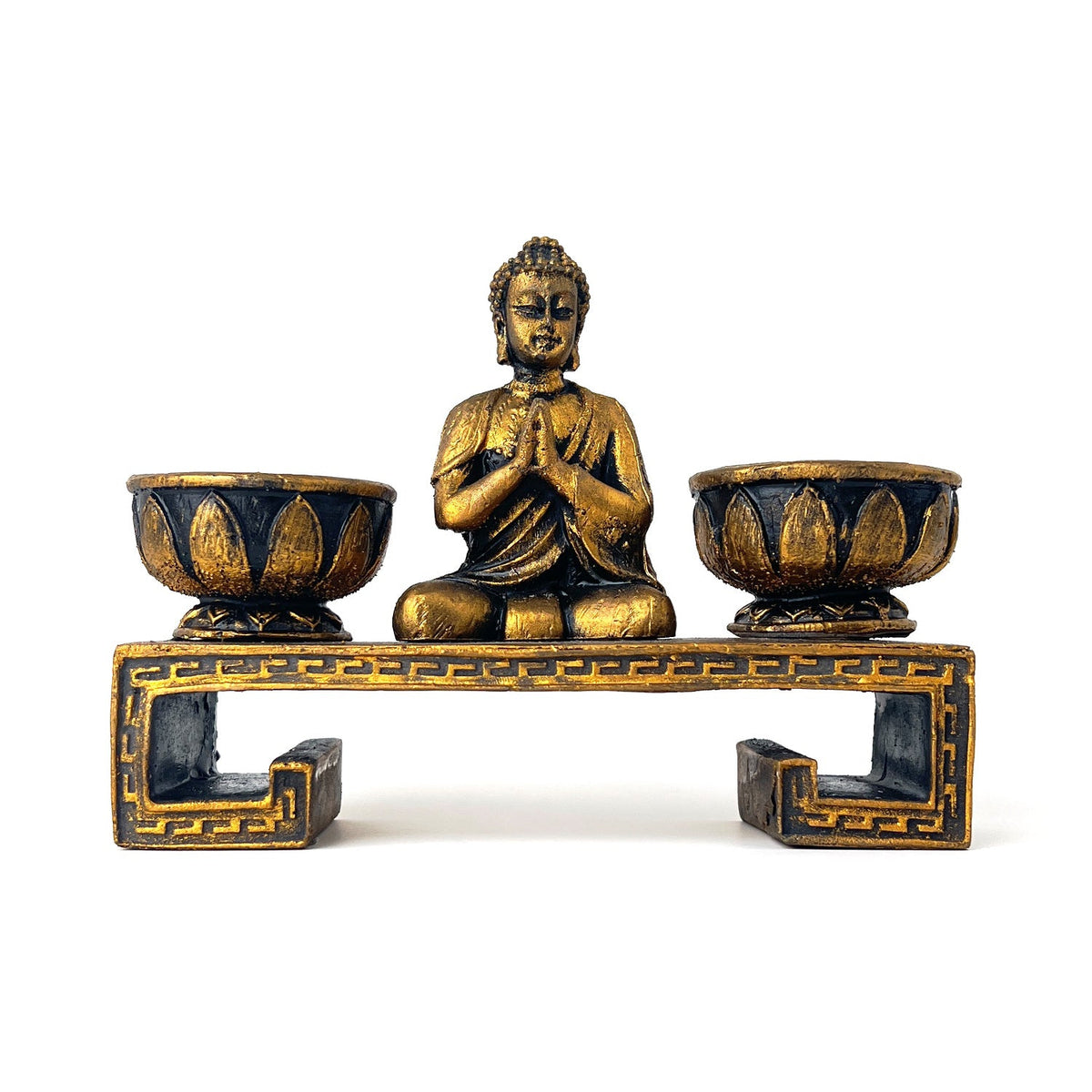 Buddha İkili Tealight Mumluk (Gold)