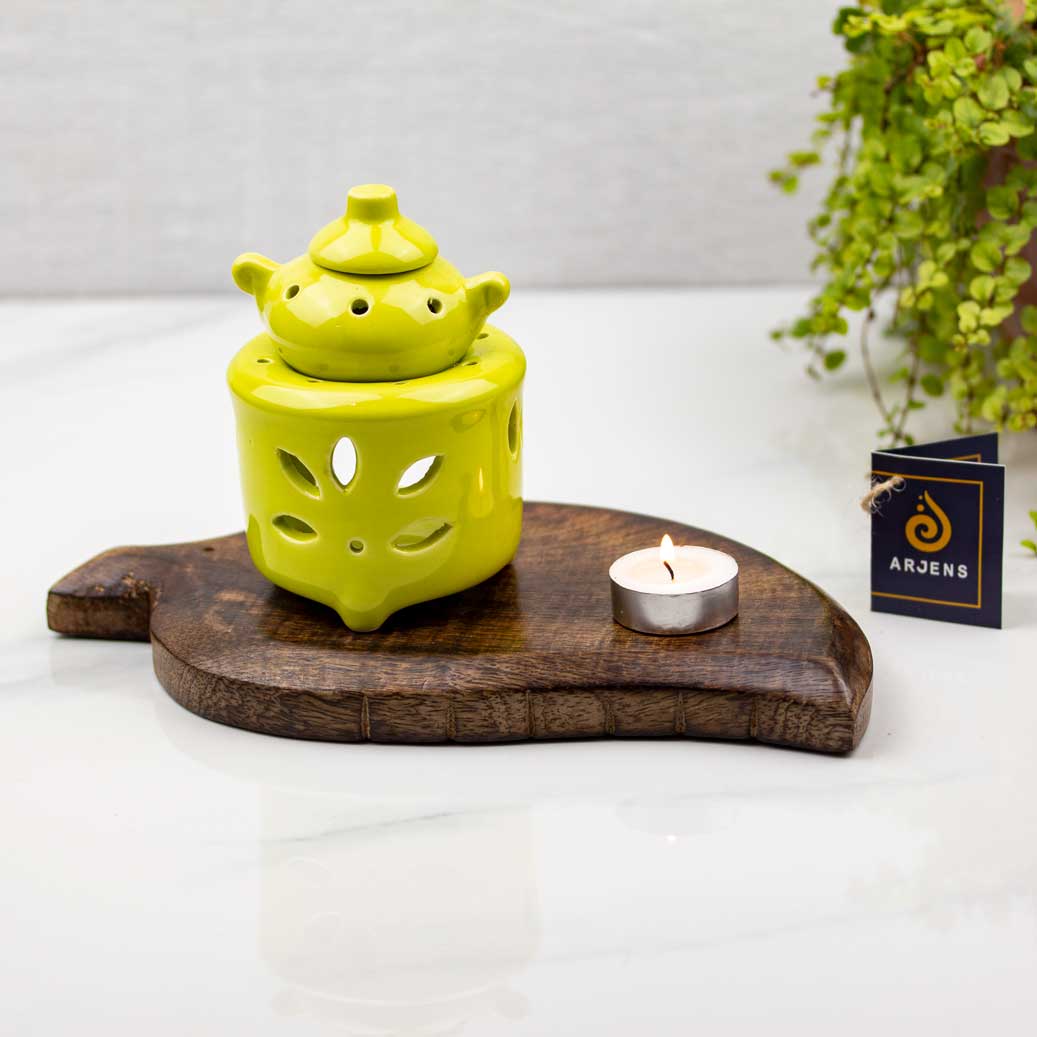 Arjens Seramik Minyatür Çaydanlık Sarı Buhurdanlık